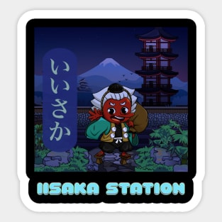 Iisaka, the Tengu Wanderer (Night Ver. 3.2) - “Chibis On The Move” by iisakastation.com Sticker